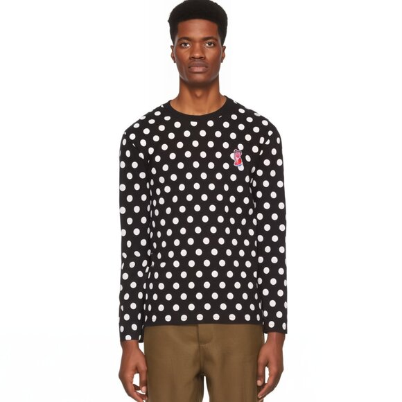 SzM Maison Kitsuné Unisex ACIDE Polka Dot Long Sleeve Shirt - RARE - Picture 1 of 16
